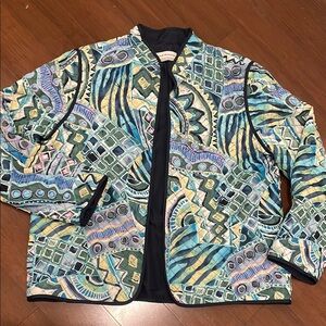 Alfred Dunner Multicolor Patterned Quilt Jacket